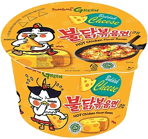 Samyang~Острая лапша-рамен быстрого приготовления с курицей и сыром (Корея)~Hot Chicken Ramen-Cheese